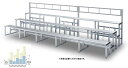 折りたたみ式アルミ製「観覧席3段5連セット(手すり付)」約30名用(K-35ST)