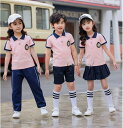 キッズ学生服 制服フォーマル夏 卒業式2点セット春秋カジュアルセット半袖ポロシャツ スカート ハーフパンツ子供 女子学生制服ピンク上下セット長パンツ男の子 女の子キッズ ジュニア運動着/舞台ダンス衣装 入学式 発表会 運動会 幼稚園 子ども演出服ロングパンツ100cm-180cm