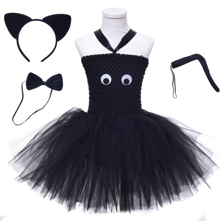 ハロウィン衣装 子供コスチューム 黒猫コスチューム チュチュワンピース キッズジャンパースカート 女..