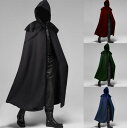 ハロウィンコスチューム ハロウィンケープ ロング丈マント 帽子付き フード 大人用コスプレ衣装 ローブ ヴァンパイアコスプレ 舞台衣装 出演 中世ルネサンス 吸...