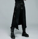 メンズダンス衣装 半身スカート 男性用スカート 不規則な裾 大人用コスチューム 暗黒 パンク 舞台衣装 レトロ 欧風 ヨーロッパ風 貴族コスプレ ロック ジャズ...