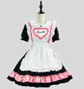 ハロウィン コスプレ レディース 半袖 長袖 ワンピース smileハート メイド 仮装 衣装 女性 かわいい ハロウィンコスプレ ワンピース レディース 大人 ハロウィン仮装 コスプレ衣装 正統派メイド こすぷれ コス 男ウケ セクシー 大きいサイズ ゴスロリ エプロンドレス(3)