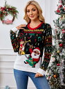 セーター レディース 長袖 ニット トップス 可愛い サンタクロース柄 クリスマス セーター プルオーバー クルーネック ニット あったかい 秋冬 セーター 大人 レディース 可愛い クリスマス ファッション 秋 冬 おしゃれ ゆったり プレゼント