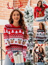 セーター クリスマス トップス ストレッチ ニット あったかい 秋冬 レディース プレゼント 贈り物 彼女 Merry Christmas カップル 親友 かわ...