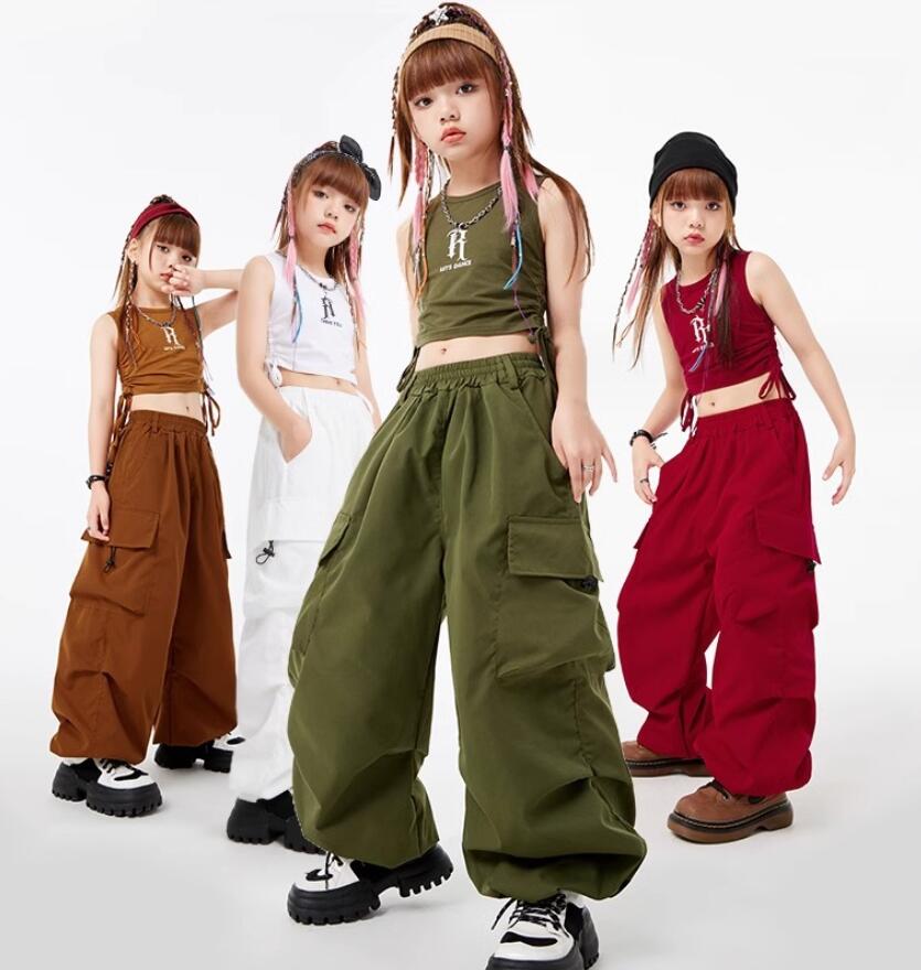 キッズ ガールズ ダンス衣装 ヒップホップ ジャズダンス へそ出し 2点セットアップ 発表会 演出服 キッズダンス レッスン着 Tシャツ ズボン 110-180 韓国 カジュアル 人気 おしゃれ hiphop K-pop 舞台 団体服 応援団 jazz ファッション キッズダンス衣装 舞台衣装