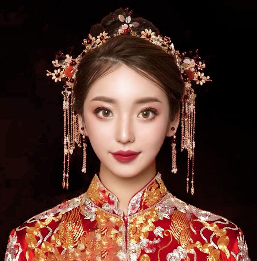 ブライダル ヘッドアクセサリー 結婚式 ウェディング パーティー 婦 花嫁 舞台 小道具 唐装漢服コスプレ チャイナ風 ヘッド ドレス フェニックス ドレス ヘ...