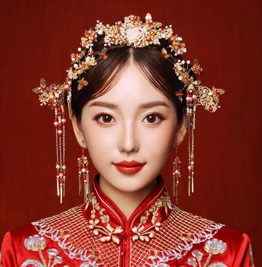 ブライダル ヘッドアクセサリー 結婚式 ウェディング パーティー 婦 花嫁 舞台 小道具 唐装漢服コスプレ チャイナ風 ヘッド ドレス フェニックス ドレス ヘ...