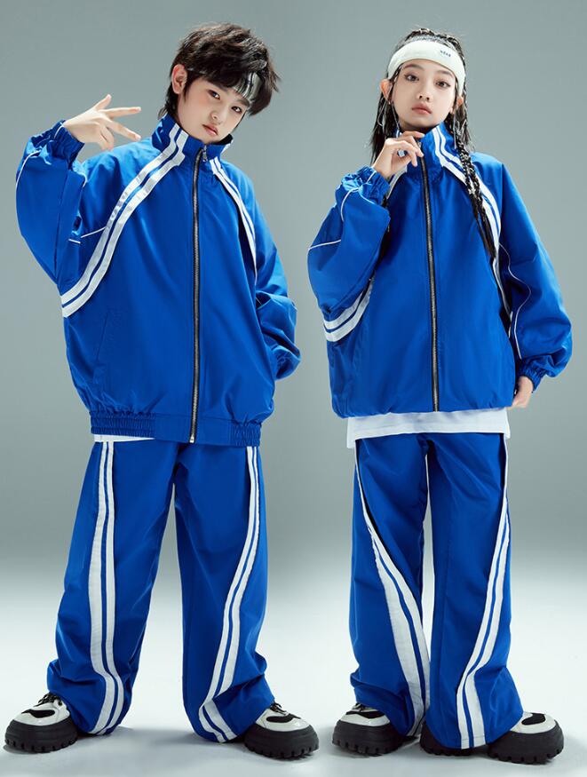 キッズ ダンス ダンス衣装 セットアップ 男の子 女の子 男女兼用 ガールズ ヒップホップ かっこいい キッズダンス ジャケット ロングパンツ 上下2点セット ...