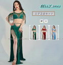 ベリーダンス 衣装セット 大人 フリンジ 付きトップス ロング丈スカート ベリーダンス 衣装 スリット入り ロング丈 スカート 弾力 セクシー 美シルエット B...