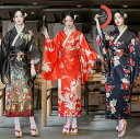 花魁風 着物 ドレス ロング丈 仮装 和装 ハロウィン コスプレ 衣装 夏祭り 花火大会 和風 女性用 レディース ワンピース 余興 パーティー イベント コスチューム 和服 和風 かわいい ロング着物ドレス 着物コスプレ衣装 花魁 おいらん 浴衣 サテン生地 着物風ドレス
