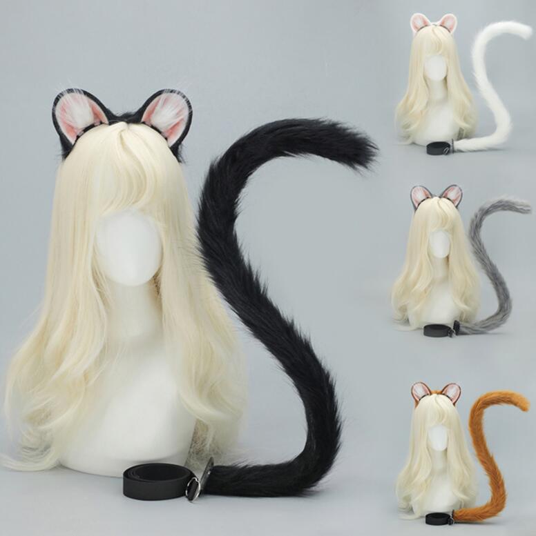 ハロウィンコスプレ道具 小物 猫耳 しっぽ 2点セット きつね キツネ ケモ耳 尻尾 狐しっぽ ミミ もふも..