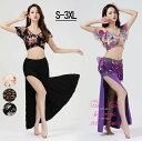 ベリーダンスセット衣装ベリーダンス衣装 セットアップ2点セット ダンスウェア3点セット半袖BELLY DANCE 社交ダンス衣装ヒップスカーフ上下セット花柄ステ...