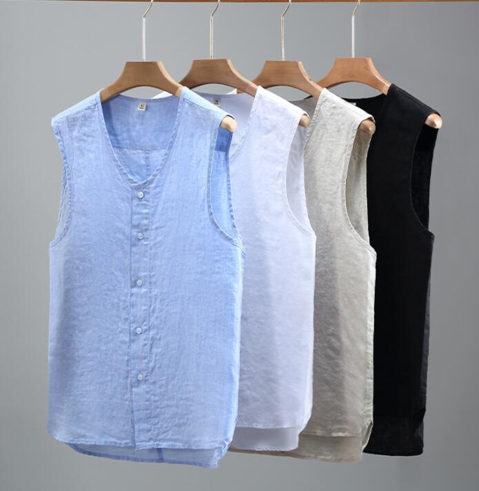 リネンベストタンクトップノースリー...