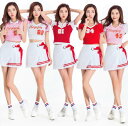 チアガール衣装レディース チアダンス 半袖ダンス衣装上下セット体操服チアリーダー衣装ダンスウェア女性 大人トップス スカート運動会ヒップホップ コスチューム D...