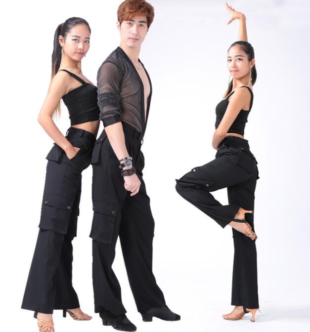 ダンスパンツ ポケット ラテンダンス男女通用ラテンパンツ レディース メンズダンス用パンツ 社交ダン..