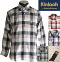 父の日 ギフト シャツ【Kinloch キンロック】夏長袖 チェック柄 ボタンダウン 紳士靴下1足付【ラッピング 送料無料】夏用 大人 メンズ 清涼感 40代 50代 60代