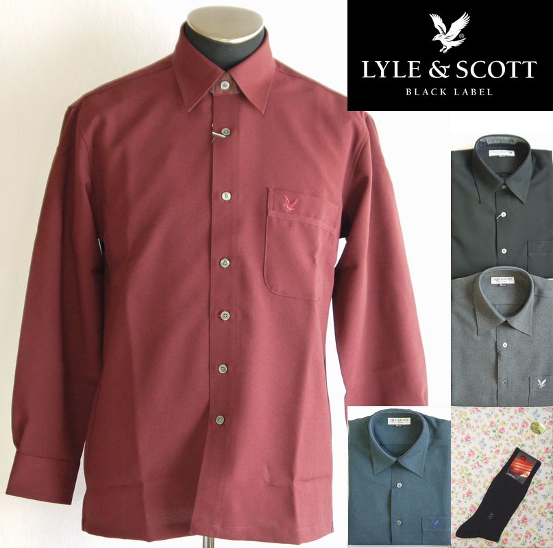 父の日 ギフト オープンシャツ【LYLE SCOTT ライル スコット】長袖シャツ 国産 made in japan 日本製 紳士靴下1足付【ラッピング 送料無料】プレゼント ブランド 大人 メンズ 40代 50代 60代