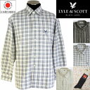 父の日 ギフト オープンシャツ【LYLE&SCOTT ライル&スコット】長袖 日本製生地使用 紳士靴下1足付【ラッピング&送料無料】大人 メンズ 40代 50代 60代