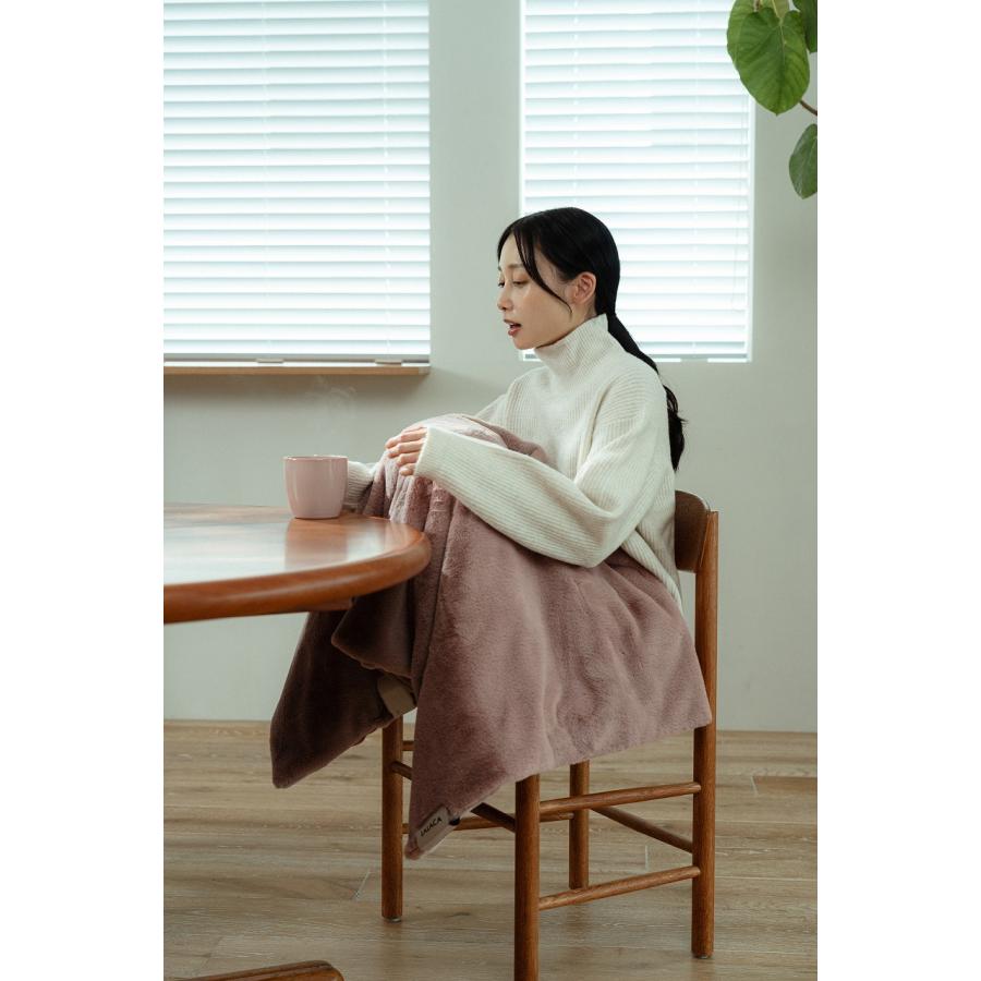 LALACA(ララカ）heated blanket lounge pale rose pink 蔦屋家電 ギフト 誕生日 プレゼント 電気毛布 ひざ掛け ヒーター 110cm×70cm フランネル 洗える