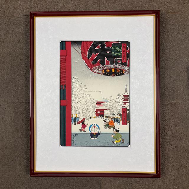 ドラえもん浮世絵木版画「名所江戸百景 浅草金龍山」 蔦屋書店