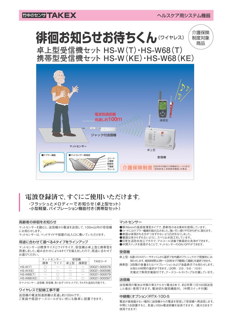 FT NET STOREの徘徊 お知らせ 無線タイプ(ワイヤレス)卓上型受信機セット 徘徊対策 徘徊防止【HS-W68(T)】TAKEX/竹中エンジニアリング｜アングル2
