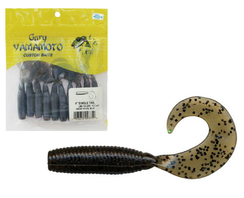 ゲーリーヤマモト　4インチグラブ　(ゲーリーグラブ)　175　スモーク／ブラック＆ライムフレーク　【釣具　釣り具】のサムネイル