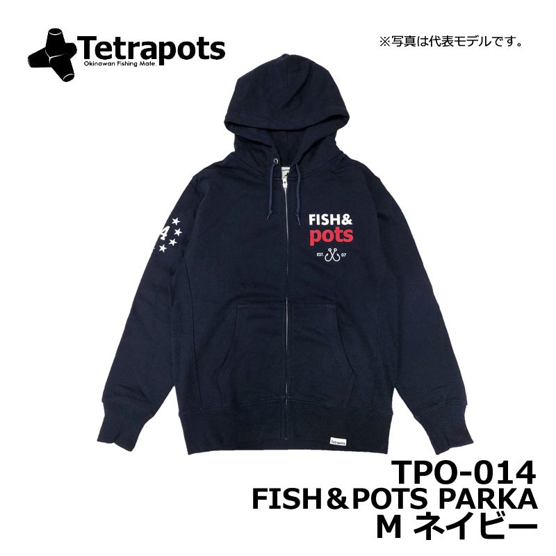 テトラポッツ　TPO-014 FISH＆POTS PARKA M ネイビー / テトラポッツ パーカー モンゴル800 モンパチ　【釣具　釣り具】