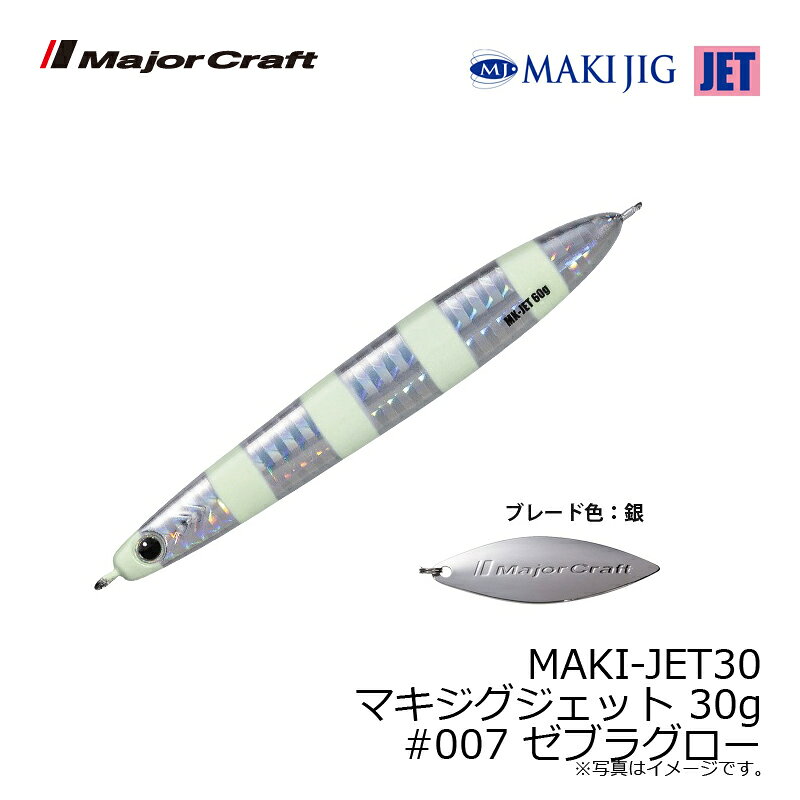 マキジグ ジェット 30g ゼブラグロー の商品画像3枚目