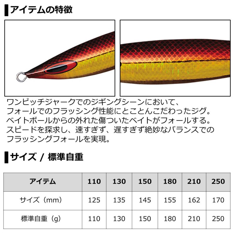 ソルティガFKジグ180g PHグリーンゴールド の商品画像3枚目