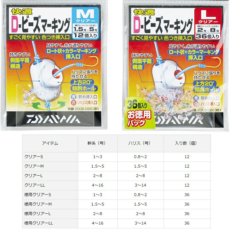 ダイワ(Daiwa)　快適D-ビーズ マーキング　徳用クリヤーM　　【釣具　釣り具】