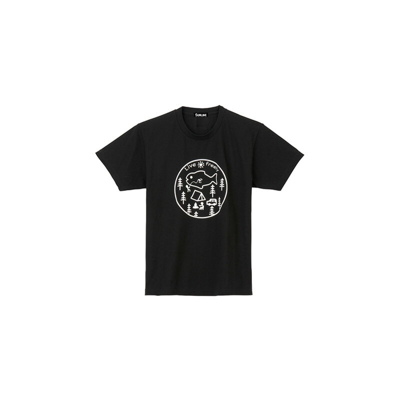 サンライン(Sunline)　SUW-15021T コットンTシャツ XXL ブラック　　【釣具　釣り具】
