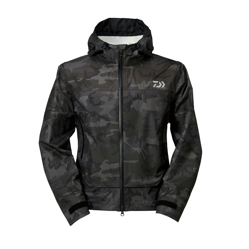 ダイワ(Daiwa)　DR-3921J レインマックス ショートレインジャケット ブラックカモ M　【釣具　釣り具】