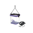 プロックス PX681421P クリア活かし角バケツ(ロープ・ホルダー付) 21cm パープル / 活かしバケツ 透明バケツ 【釣具 釣り具】