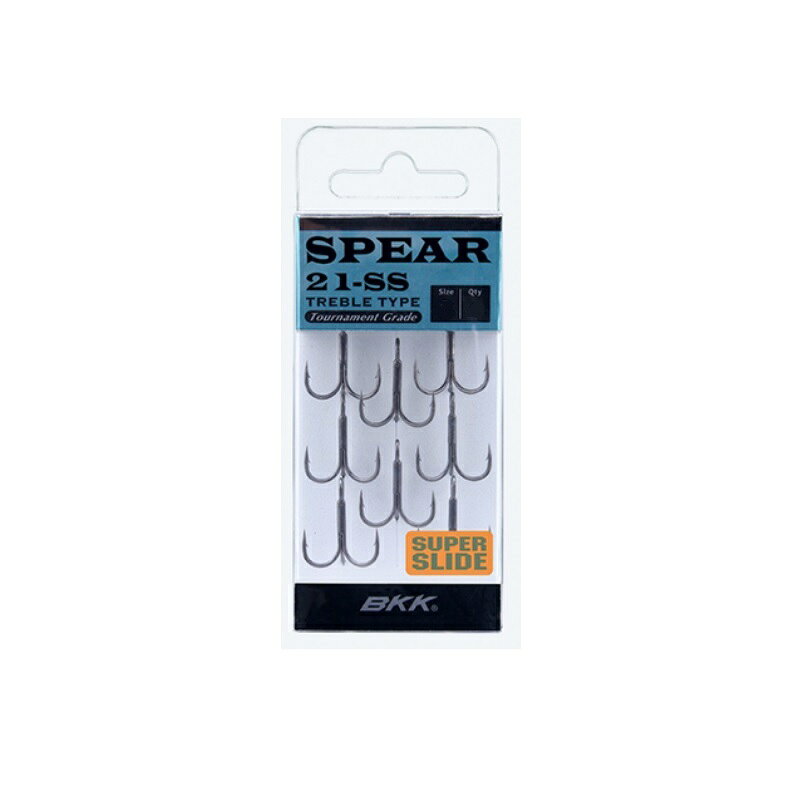 仕様表■SPEAR 21-S 最大の特徴は、#18〜#5/0までの驚異のサイズ展開！これによりマイクロルアーからビッグベイトまで、今まで選択肢になかったフックチョイスを実現。魚との新たなるやり取りが可能。■SS(スーパースライド)コーティングを採用し、貫通時の摩擦抵抗を最小限に抑制。■センターバランスアイを採用。性能を生かすため縦アイルアーにお勧め■形状はフッキング率を上げるラウンドベントを採用■線形補足：SPEAR20(0.8X)＜SPEAR 21(1X)BKK　SPEAR-21 SSビーケーケー　スピア 21 SS●SKU NO：A-ET-6118●Size：10●Qty：6●Coating：Super Slide詳細はこちら
