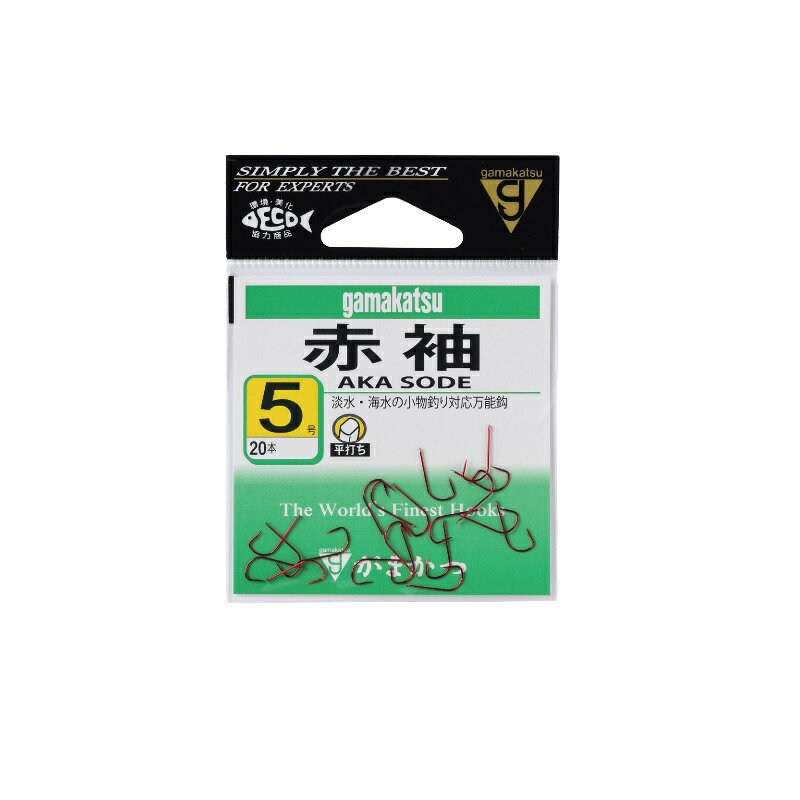 仕様表寒バエからモロコ釣り、マブナまで、ポピュラーな釣りによく使われています。Gamakatsuがまかつ　袖●品名コード：12001●号数：5●入数：20●カラー：赤詳細はこちら