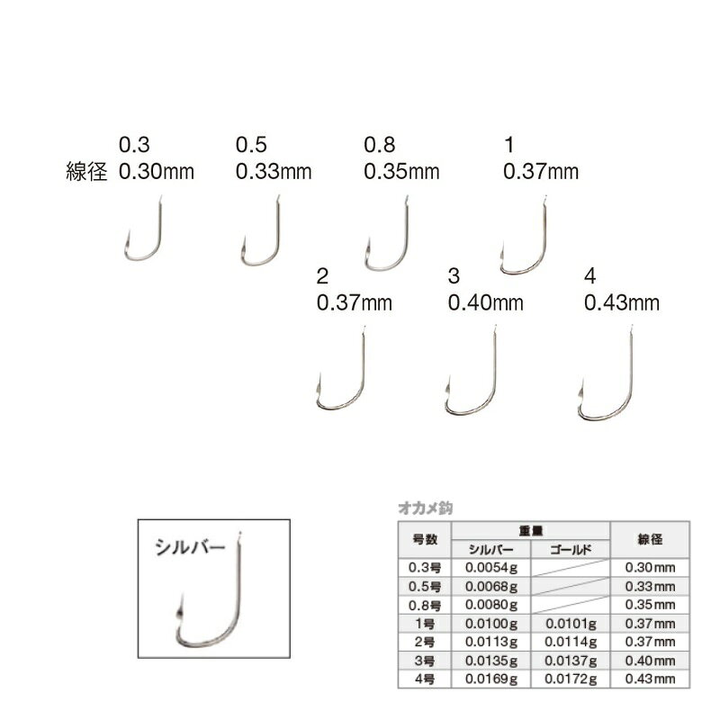 バリバス　オカメ針 2号 シルバー　【釣具　釣り具】 fto-r-10179272 釣具のFTO サンプル画像2