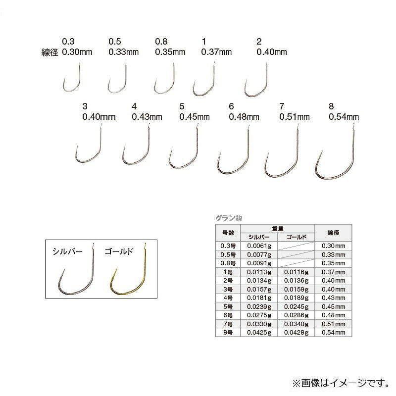 バリバス　グラン鈎 6号 シルバー　【釣具　釣り具】 fto-r-10179735 釣具のFTO サンプル画像2