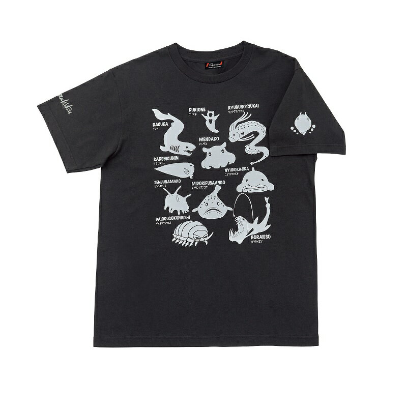 がまかつ　GM3678 Tシャツ(深海生物) L スモークブラック　【釣具　釣り具】
