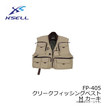 エクセル FP-405 クリークフィッシングベスト M カーキ