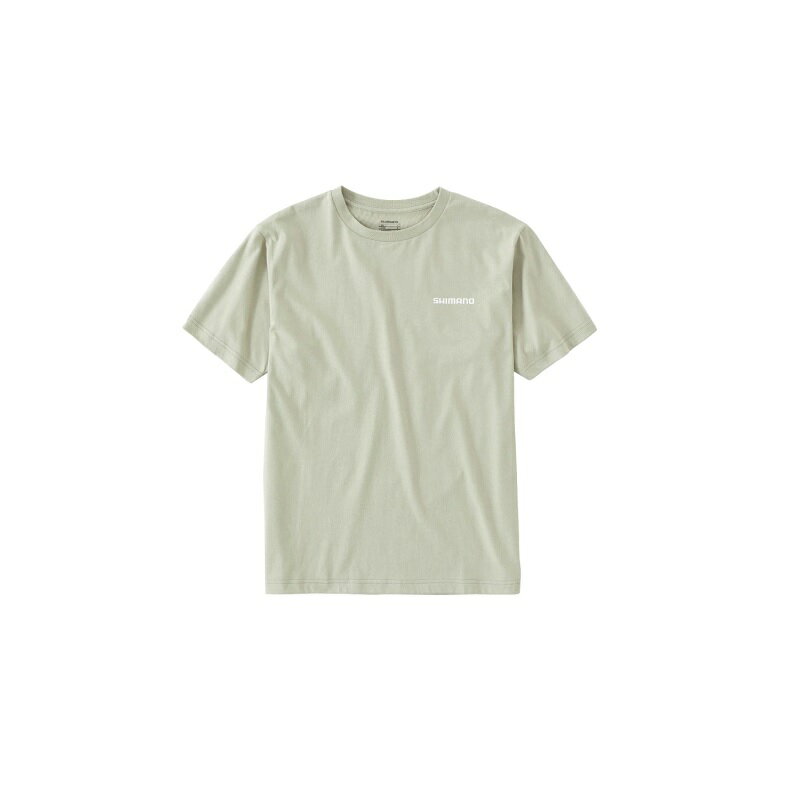 シマノ　SH-004V オーガニックコットン ロゴ Tシャツ WS ベージュ【在庫限り特価】【夏物衣料大処分】