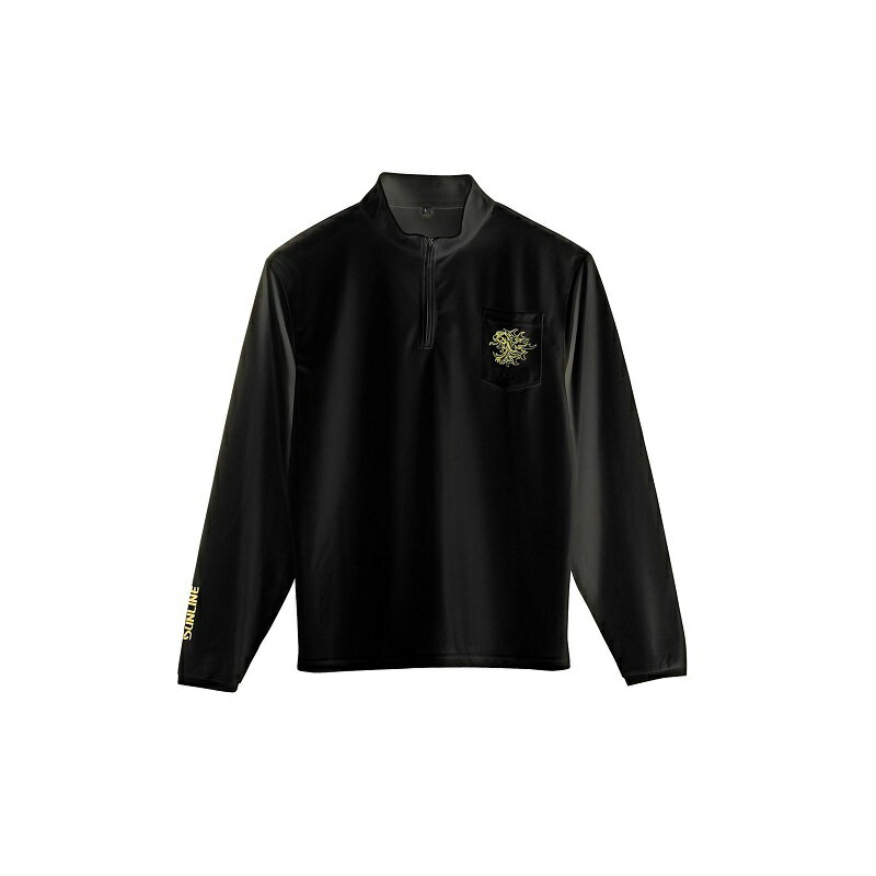 サンライン　SUW-04203CW 獅子ジップシャツ(長袖) L ブラック【夏物衣料大処分】