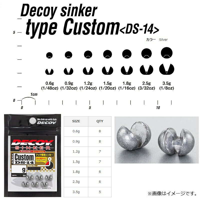 カツイチ　DS-14 デコイシンカー タイプカスタム 1.8g　【釣具　釣り具】 fto-r-10204006 釣具のFTO サンプル画像2
