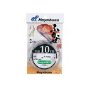 仕様表Hayabusaハヤブサ　シーガーエース ふかせ 10m 2本針●品番：E-725●鈎(号)：13●ハリス(号)：8●製品形態：船・天秤式 全長10m●鈎種・色：伊勢尼太地・金●袋入り数：2本鈎1セット詳細はこちら