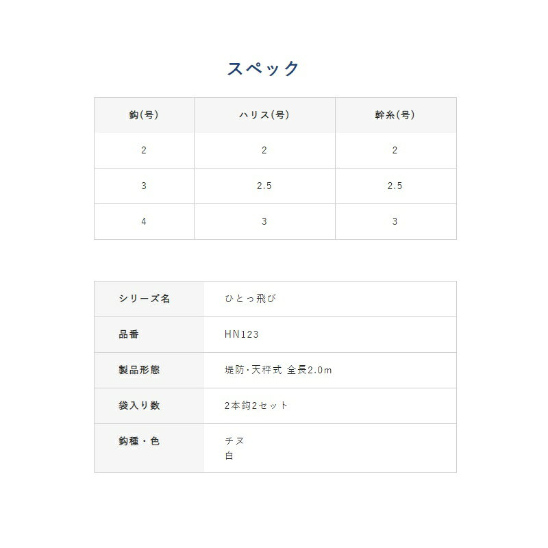 ハヤブサ　HN123 カゴ釣り五目 から鈎2m チヌ2本鈎 4-3　【釣具　釣り具】 fto-r-10205530 釣具のFTO サンプル画像3