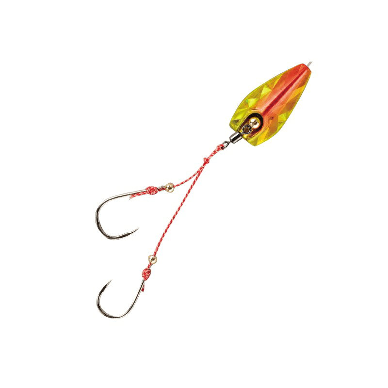 仕様表バラシ軽減・高感度！Hayabusaハヤブサ　無双真鯛 貫撃遊動テンヤ●品番：SE105●サイズ：6号●カラー：2 オレキンホロ●鈎種・色：小鯛・白●入数：1個入詳細はこちら