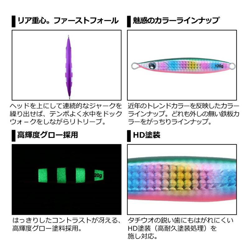 鏡牙ジグRF 100MGレッドヘッドピンクグローベリー (3)