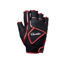 がまかつ GM7293 CORDURAトーナメントグローブ(5本切) M ブラック/レッド 【釣具 釣り具】(4)