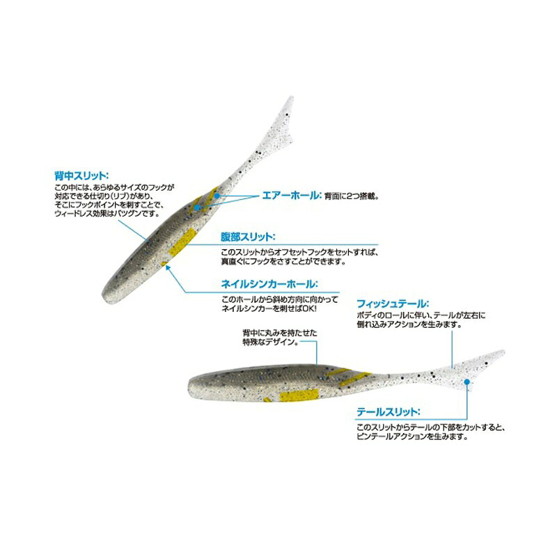 釣具のFTOのゲットネット　GN-22 ジャスターフィッシュ 3.5インチ 51 野エビブルー　【釣具　釣り具】｜アングル3
