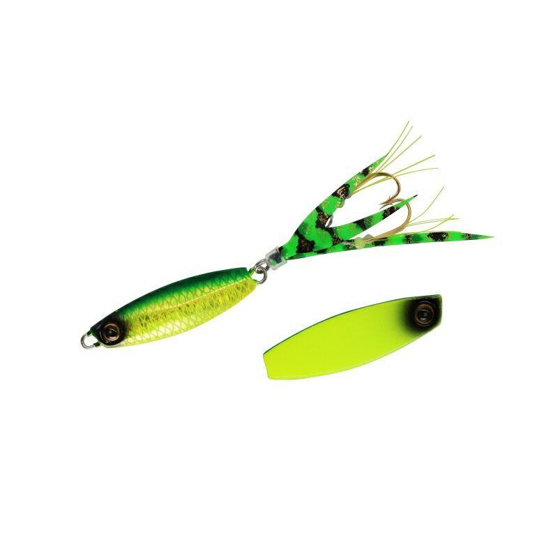 ハヤブサ　FS442 ジャックアイ豆クネクネ 10g 4 リアル魚鱗チャートミドキン/チャート　【釣具　釣り具】のサムネイル
