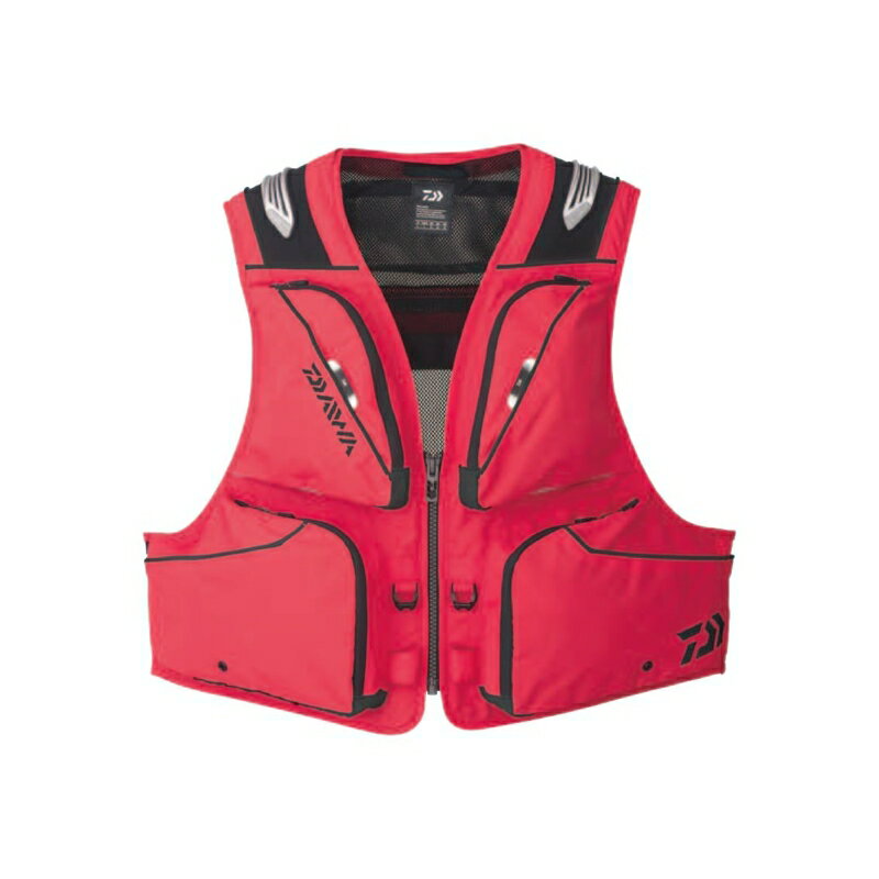 ダイワ　DV-3023 ショートフィッシングベスト レッド 2XL【在庫限り特価】